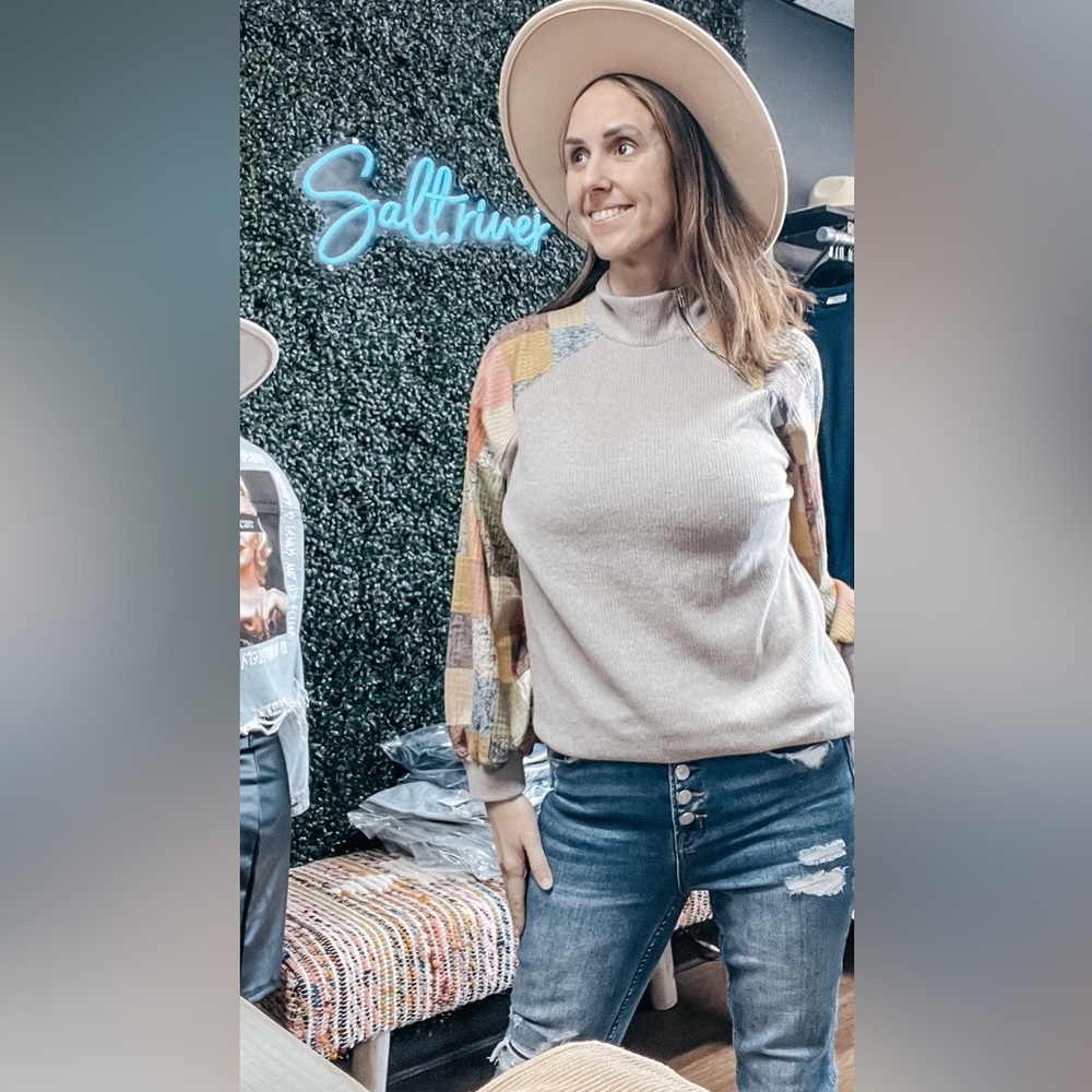 Waffle long sleeve top
